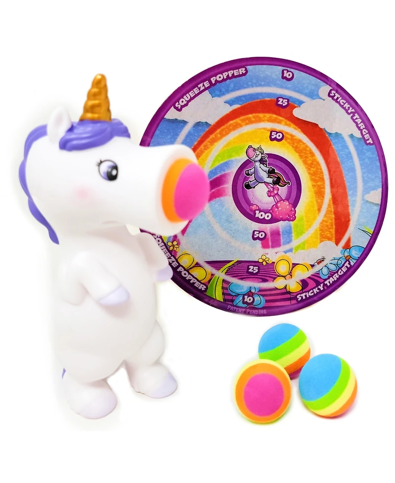 Hog Wild Unicorn Squeeze Popper with Sticky Target
