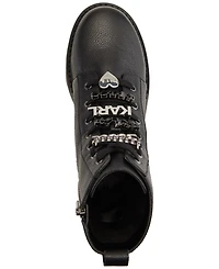 Karl Lagerfeld Paris Women's Mela Embellished Combat Booties