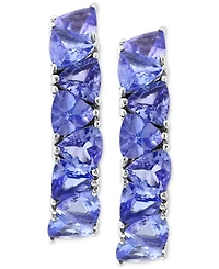 Effy Tanzanite Trillion Small Hoop Earrings (2 ct. t.w.) in Sterling Silver