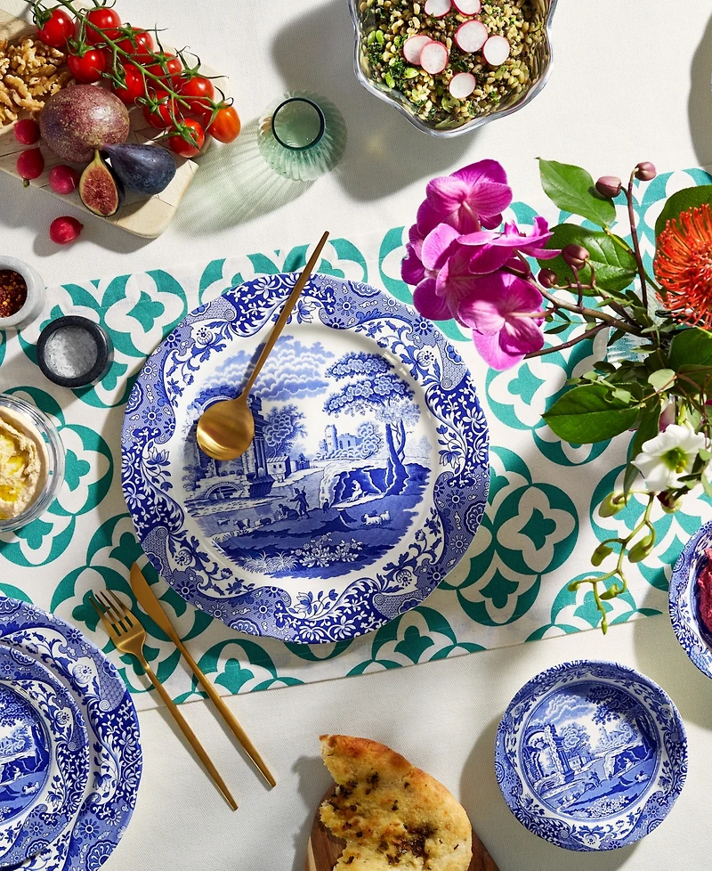 Spode Blue Italian Dinner Plates, Set of 8
