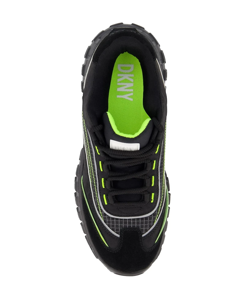 Dkny Men's Mixed Media Low Top Lightweight Sole Trekking Sneakers