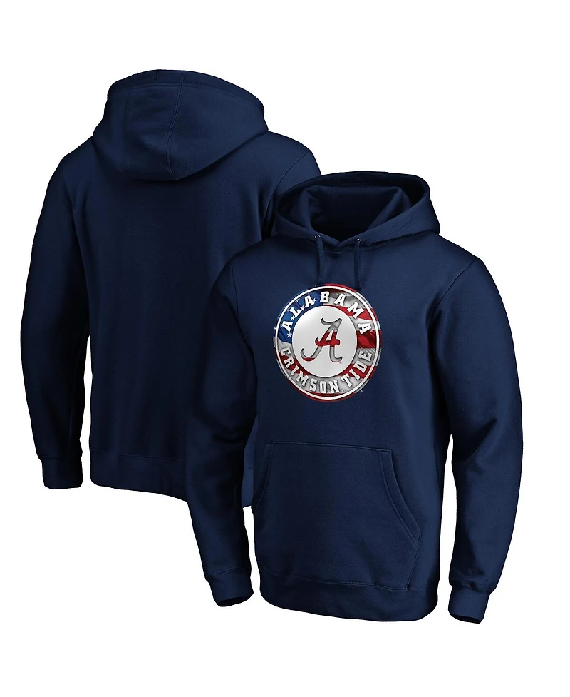Men's Fanatics Navy Alabama Crimson Tide Banner Wave Pullover Hoodie