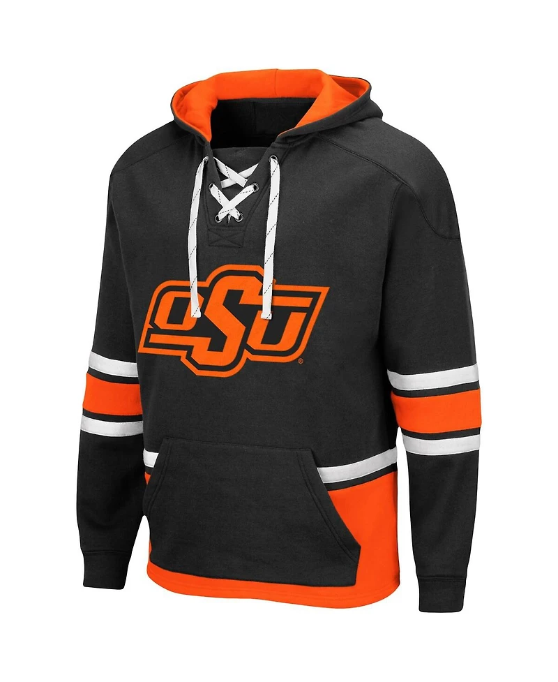 Men's Colosseum Black Oklahoma State Cowboys Lace Up 3.0 Pullover Hoodie