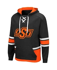 Men's Colosseum Black Oklahoma State Cowboys Lace Up 3.0 Pullover Hoodie