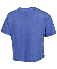 Women's Pressbox Royal Distressed Kentucky Wildcats Edith Vintage--Like Burnout Crop T-shirt