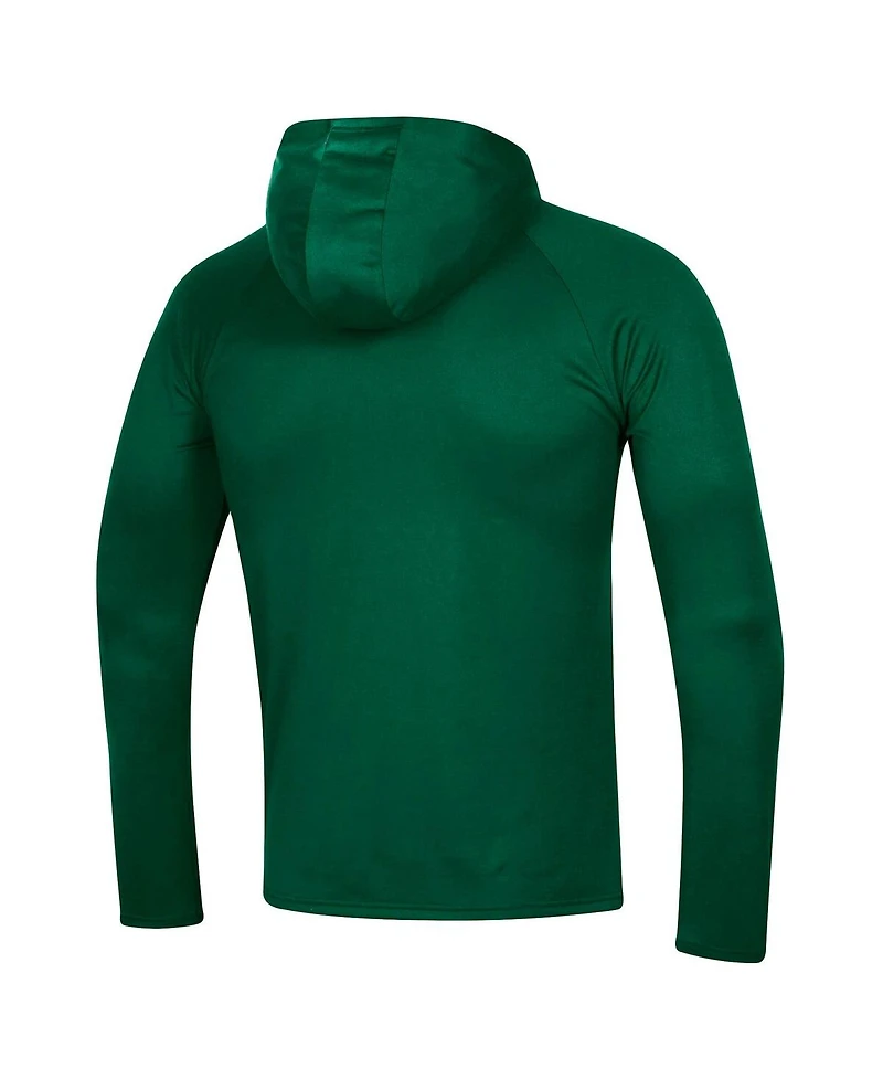 Men's Under Armour Green Colorado State Rams School Logo Raglan Long Sleeve Hoodie Performance T-shirt
