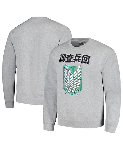 Men's and Women's Ripple Junction Heather Gray Attack on Titan Graphic Fleece Sweatshirt