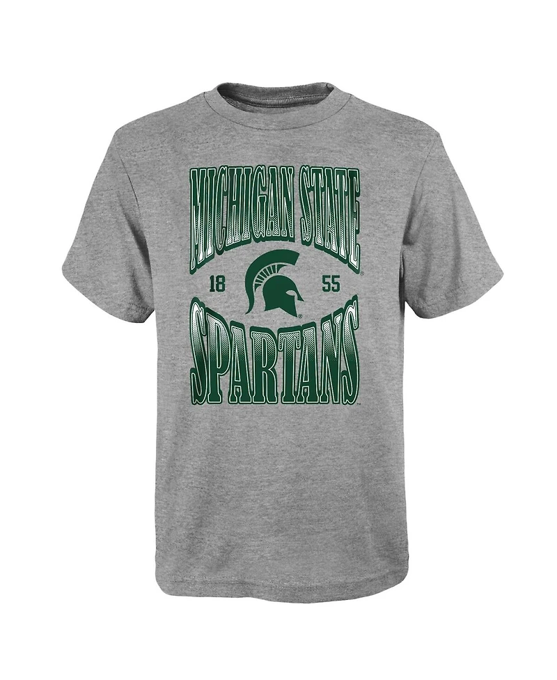 Big Boys Heather Gray Michigan State Spartans Top Class T-shirt
