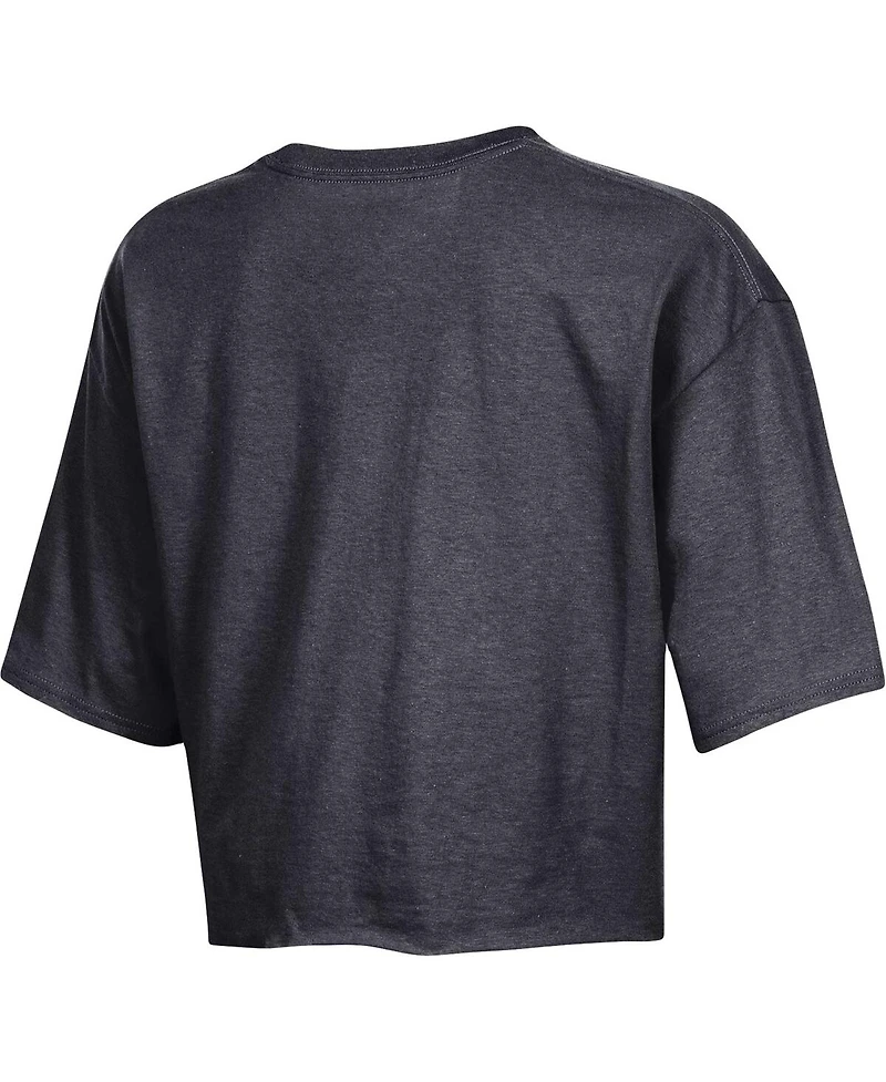 Women's Champion Heather Charcoal Georgia Bulldogs Boyfriend Cropped T-shirt
