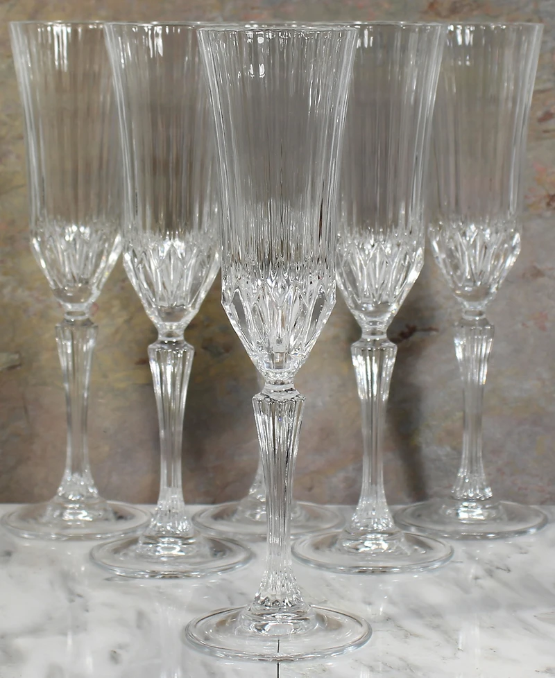 Lorren Home Trends Rcr Adagio Crystal Champagne Glass Set of 6