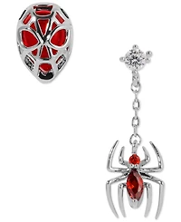 Girls Crew Color Crystal Spiderman Mismatch Stud & Drop Earrings
