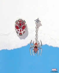 Girls Crew Color Crystal Spiderman Mismatch Stud & Drop Earrings