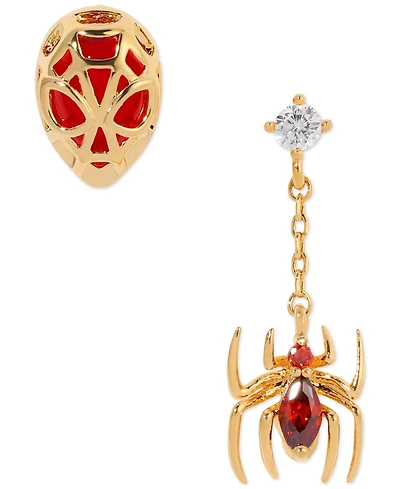 Girls Crew Color Crystal Spiderman Mismatch Stud & Drop Earrings