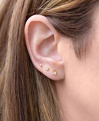 Girls Crew 18k Gold-Plated 3-Pc. Set Mixed Size Crystal Stud Earrings