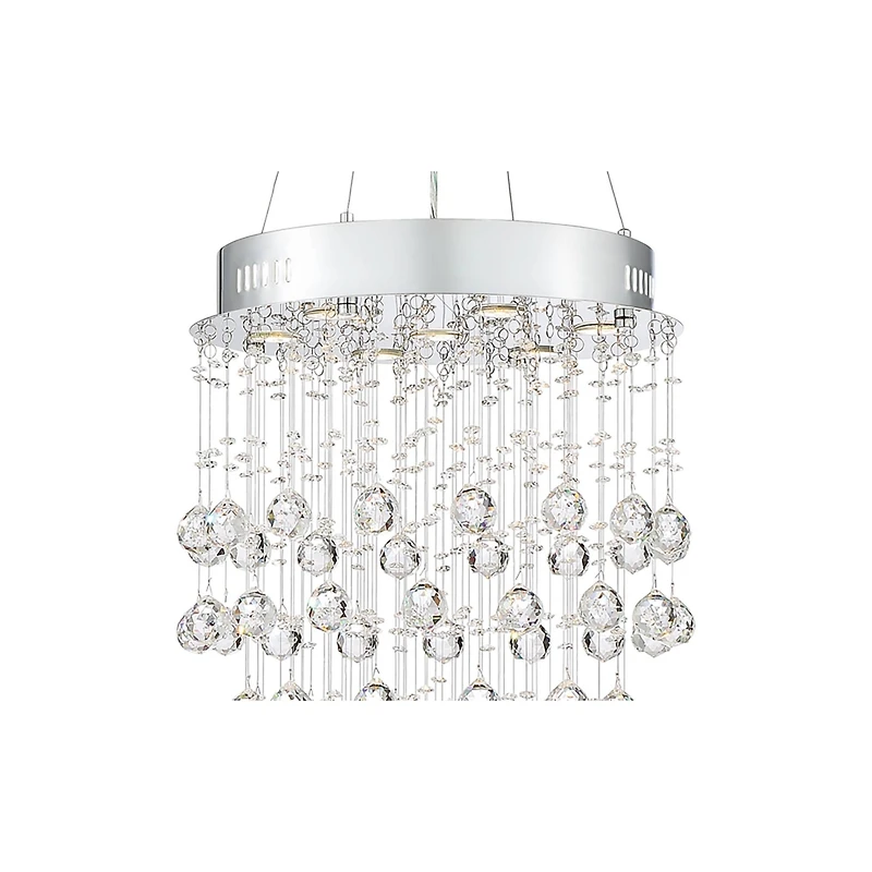 Vienna Full Spectrum Aida Chrome Chandelier Lighting 18" Wide Modern Pouring Crystal Glass Globes 7-Light Fixture for Dining Room House Kitchen I
