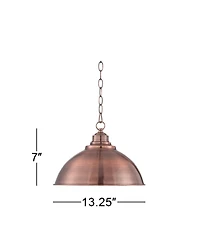 Southton Copper Swag Pendant Lighting Fixture 13.25" Wide Farmhouse Industrial Rustic Dome Shade for Dining Room Living House Home Foyer Kitchen