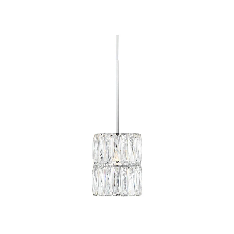 Possini Euro Design Chrome Mini Pendant 7 3/4" Wide Modern Clear Crystal Shade for Dining Room Living House Home Foyer Kitchen Island High Ceilin