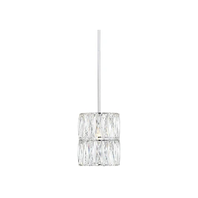 Possini Euro Design Chrome Mini Pendant 7 3/4" Wide Modern Clear Crystal Shade for Dining Room Living House Home Foyer Kitchen Island High Ceilin