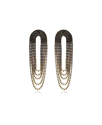 Ettika Glass Drape Fringe 18K Gold Plated Earrings