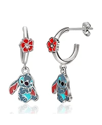 Disney Lilo & Stitch Hoop Earrings with Dangle Stitch Charm