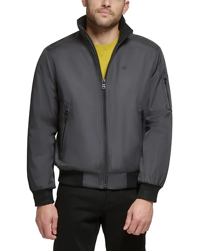 Calvin Klein Men's Classic Zip-Front Ripstop Bomber Jacket