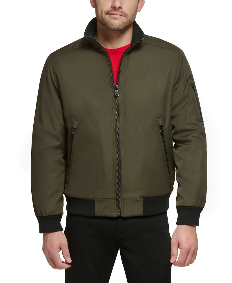 Calvin Klein Men's Classic Zip-Front Ripstop Bomber Jacket