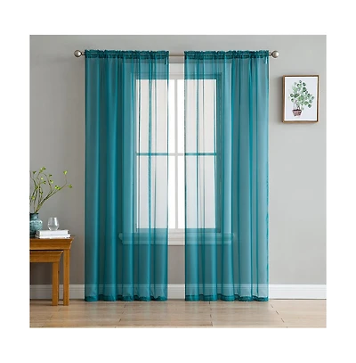 Hlc.me 2 Pack Sheer Voile Window Curtain Sheer Panels