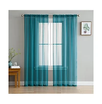 Hlc.me 2 Pack Sheer Voile Window Curtain Sheer Panels