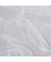 Hlc.me Audrey Embroidered Premium Soft Decorative Sheer Voile Light Filtering Grommet Window Treatment Curtain Drapery Panels for Bedroom & Living Roo