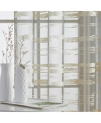 Hlc.me Broadway Stripe Decorative Semi Sheer Light Filtering Grommet Window Treatment Curtain Drapery Panels for Bedroom & Living Room