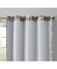 Hlc.me Amalfi Paisley Faux Silk 100% Blackout Room Darkening Thermal Lined Curtain Grommet Panels for Bedroom
