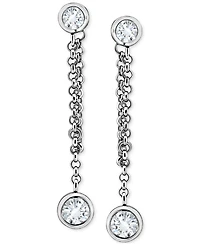 Giani Bernini Cubic Zirconia Chain Bezel Drop Earrings in Sterling Silver, Created for Macy's