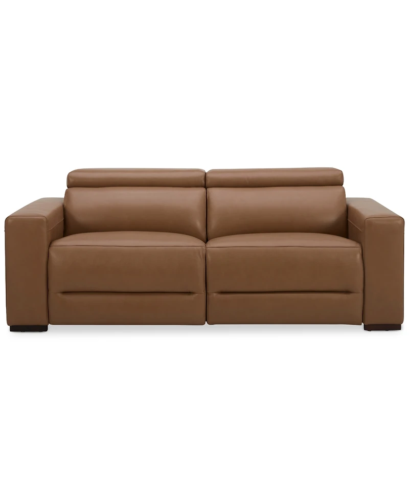 Nevio 82" 2-Pc. Leather Sectional with 2 Power Recliners and Headrests, Created For Macy's