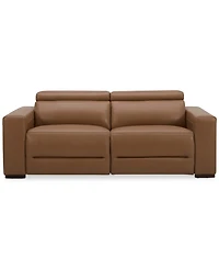 Nevio 82" 2-Pc. Leather Sectional with 2 Power Recliners and Headrests, Created For Macy's