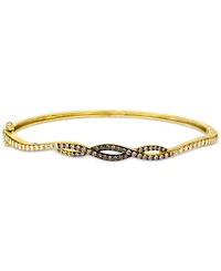 Le Vian Ombre Chocolate Ombre Diamond Crossover Bangle Bracelet (1 ct. t.w.) in 14k Gold