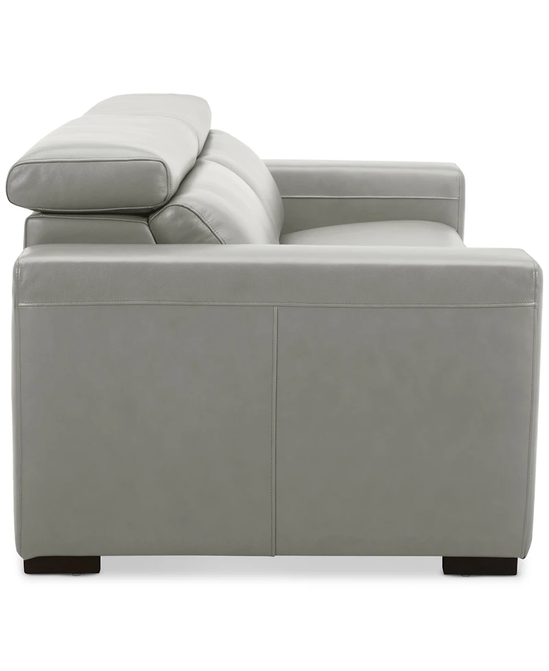 Nevio 82" 2-Pc. Leather Sectional with 2 Power Recliners and Headrests, Created For Macy's
