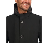 Kenneth Cole Men's Removable Hood Button Car Coat