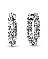 Pandora Timeless Pave Single-Row Hoop Earrings