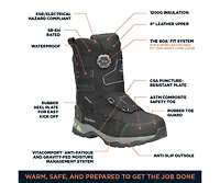 RefrigiWear Men's Extreme Double Dial Pac Boot - Waterproof, Insulated, and Anti-Slip for Cold