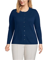 Lands' End Women's Plus Cashmere Cardigan Sweater