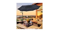 10 Feet Cantilever Umbrella with 32 Led Lights and Solar Panel Batteries