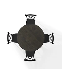 Crosley Furniture Hayden 5 Piece Wood Round Dining Table Set W/Camille Chairs