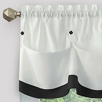 Kate Aurora Country Living Farmhouse 3 Pc Solid Cafe Kitchen Curtain Tier & Tucked Valance Set