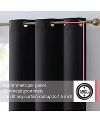 Hlc.me Laurance Full Shaded Blackout Curtains - Thermal Insulation Light Blocking Home Theater Grommet Window Drapery Basement Curtains