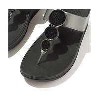 FitFlop Women's Halo Bead-Circle Metallic Toe-Post Sandals