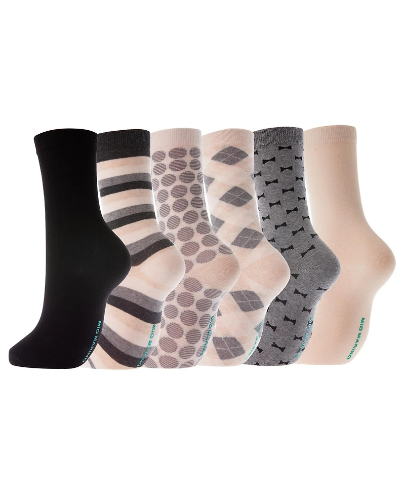 Women's Dress Crew Socks 6 Pack
