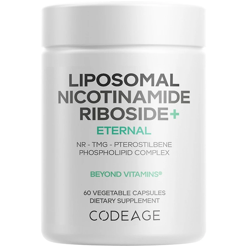 Codeage Liposomal Nicotinamide Riboside+ Supplement - 500 mg Nicotinamide Riboside - Betaine Anhydrous, Trans-Pterostilbene