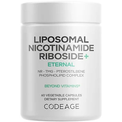 Codeage Liposomal Nicotinamide Riboside+ Supplement - 500 mg Nicotinamide Riboside - Betaine Anhydrous, Trans-Pterostilbene