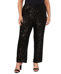 Vince Camuto Plus Sequined Pull-On Flare Pants
