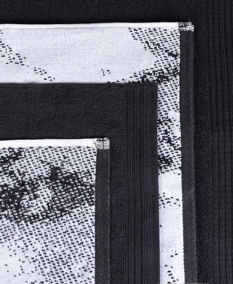 Superior Quick Drying Cotton Solid and Marble Effect 6 Piece Towel Set